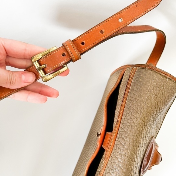 VINTAGE DOONEY & BOURKE Leather Crossbody Brown Tan Purse - Picture 6 of 8